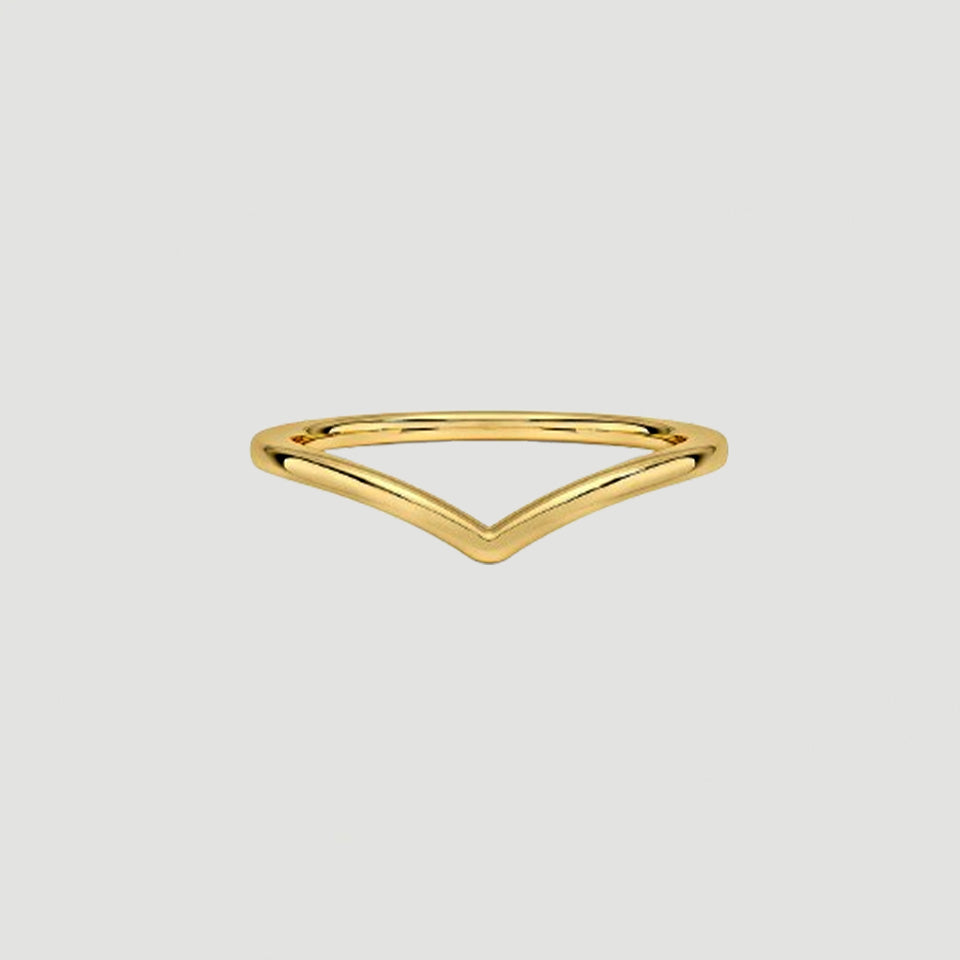 Curved V Shape Wedding Ring