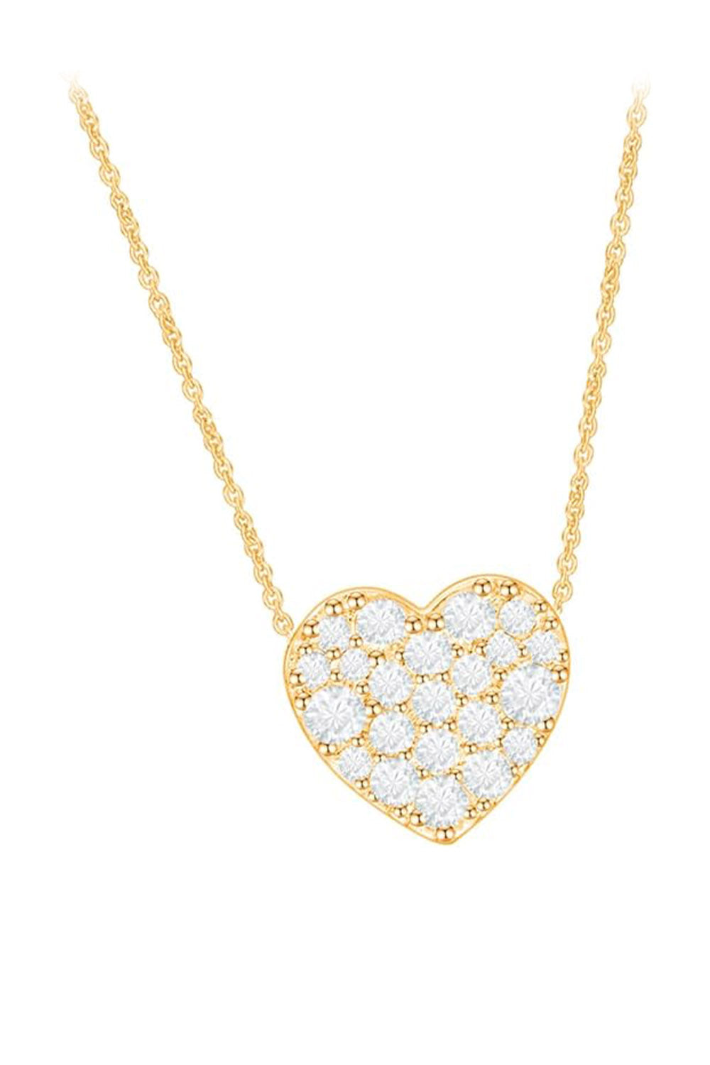 Yellow Gold Color Latest Round Cut Moissanite Pendant Necklace 