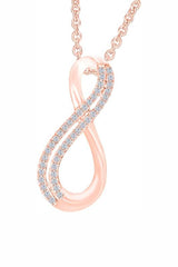 Rose Gold Color Yaathi Double Row Infinity Pendant Necklace, Jewellery