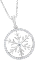 White Gold Color Branch Snowflake Pendant Necklace, Fashion Jewellery