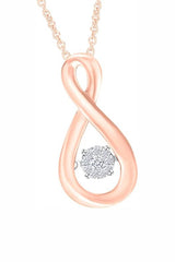 Rose Gold Color Yaathi Moissanite Infinity Pendant Necklace in 18k Gold