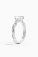 Emerald Cut Moissanite Twisted Ring