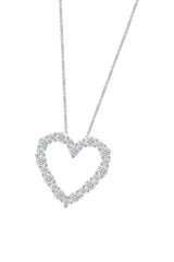 White Gold Color Popular Heart Outline Pendant Necklace
