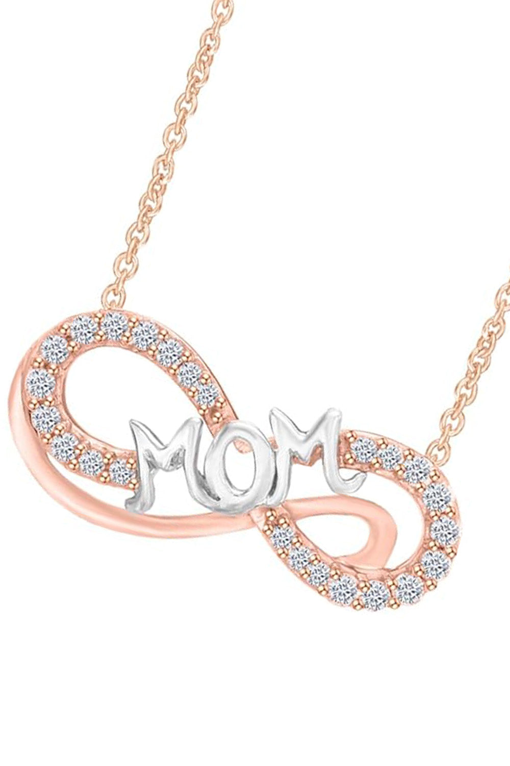 Rose Gold Color Infinity Mom Pendant Necklace