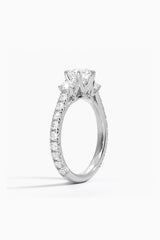 Channel Set Three-Stone Engagement Ring