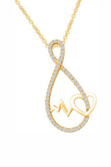 Yellow Gold Color Yaathi Heartbeat Infinity Pendant Necklace