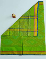 Lime Green Color Orissa Cotton Saree