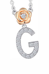 G Letter Flower Pendant Necklace