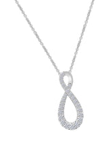 White Gold Color Round Moissanite Infinity Pendant Necklace