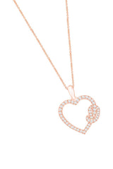 Rose Gold Color Knotted Heart Pendant Necklace
