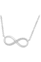 White Gold Color Stylish Moissanite Infinity Pendant Necklace