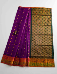 Plum Purple Color Venkatagiri Cotton Saree