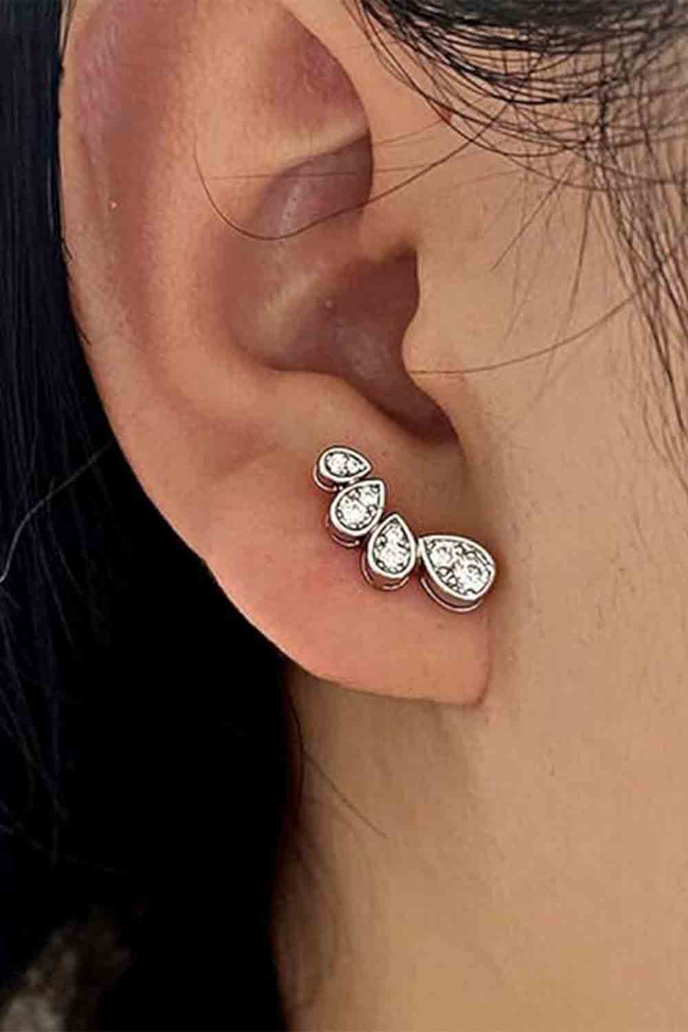 Latest Cubic Zirconia Teardrop Stud Earrings for Women