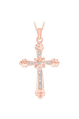 Chevron End Cross Pendant Necklace