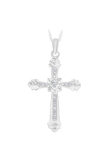 Chevron End Cross Pendant Necklace