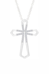 Accent Open Cross Pendant Necklace