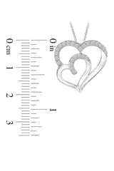 Latest 1/2 Carat Moissanite Double Heart Pendant Necklace 