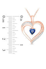 Blue Sapphire Heart Pendant Necklace