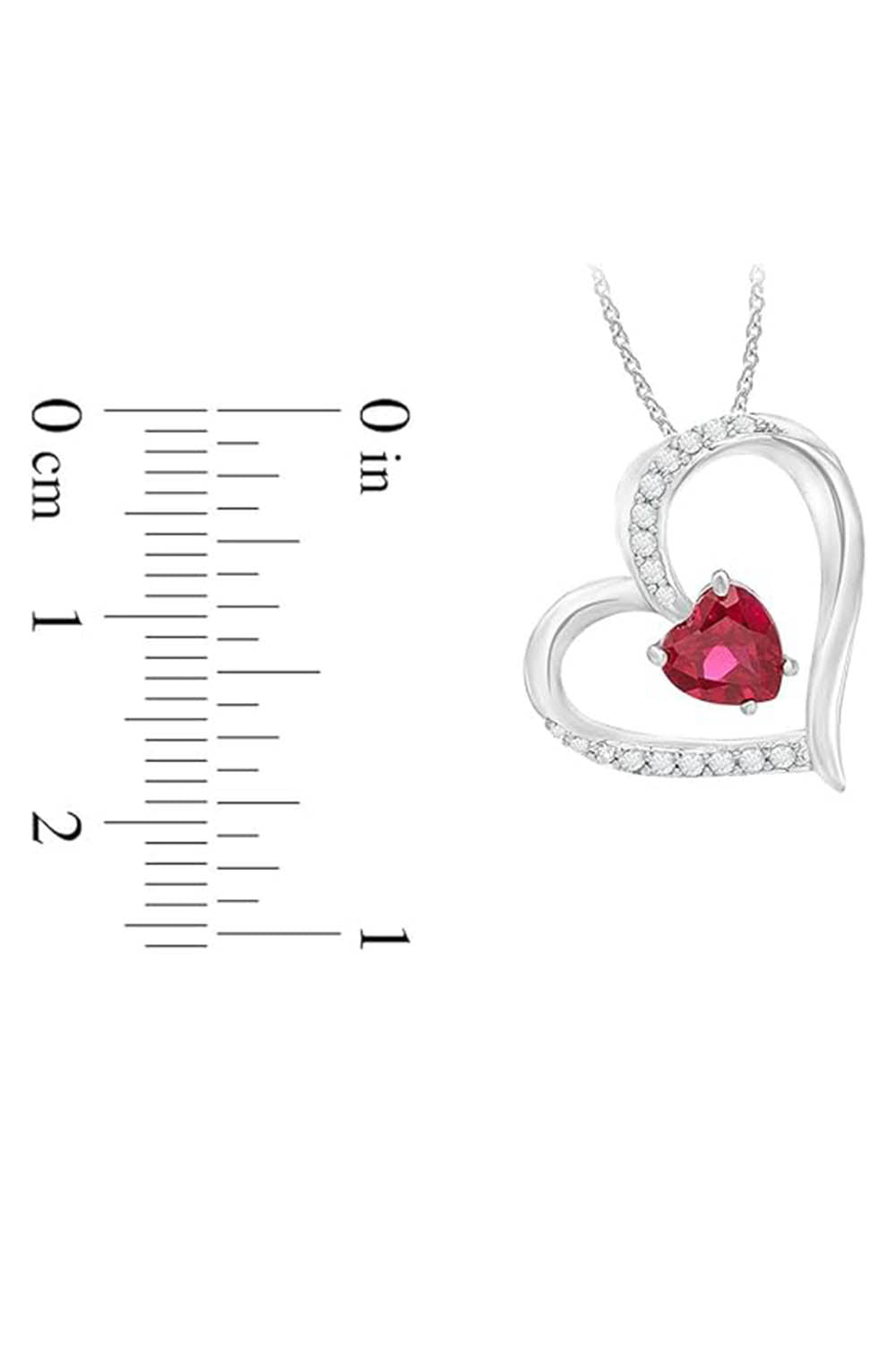 Latest Pink Ruby Birthstone Love Heart Pendant Necklace