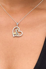 Giraffe Love Heart Pendant Necklace