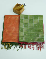 Double Color Linen saree