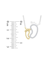 Mom and Baby Footprint Pendant Necklace