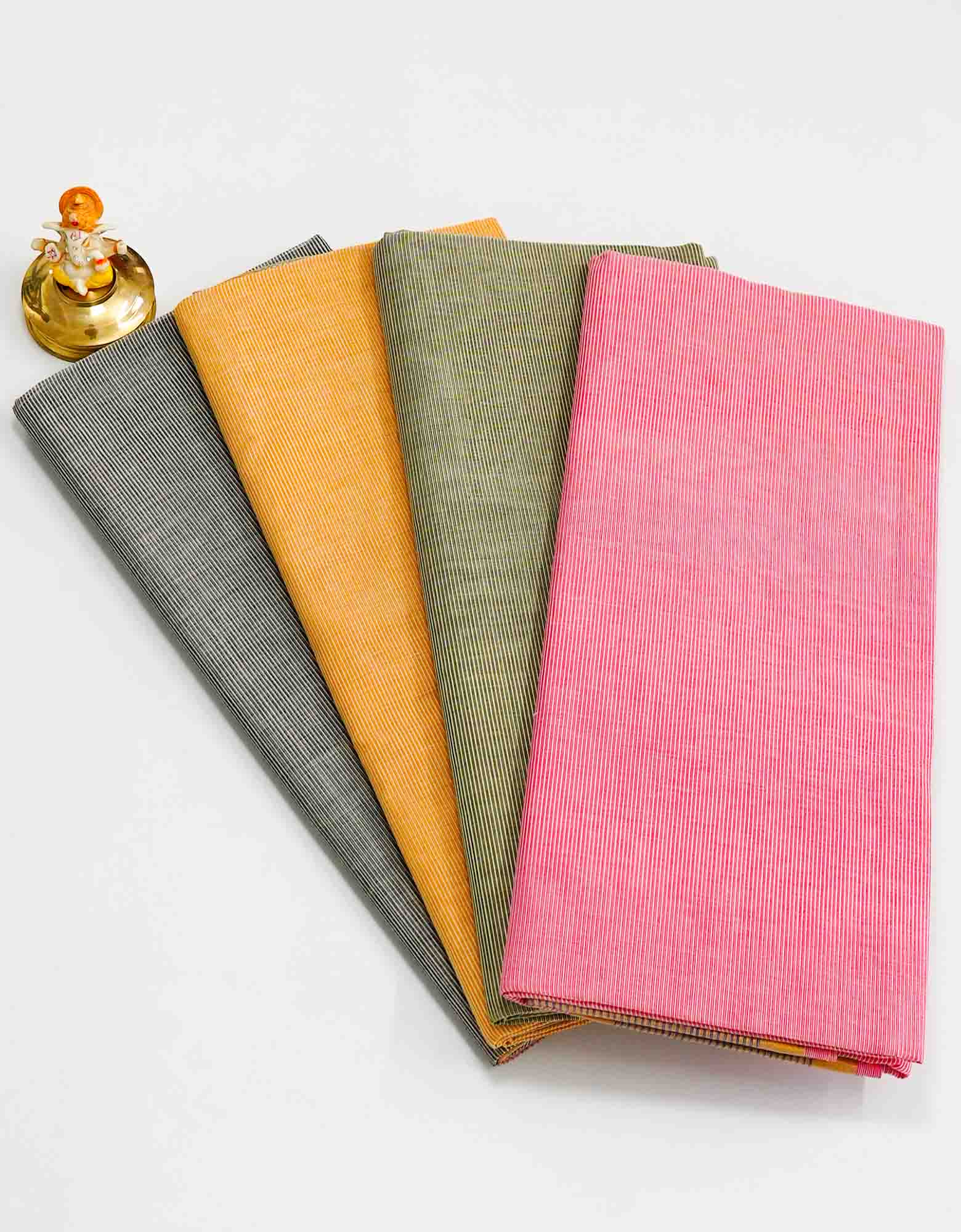 Tissue cotton sarees with four different colors