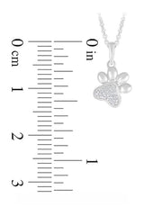 Tilted Paw Print Pendant Necklace