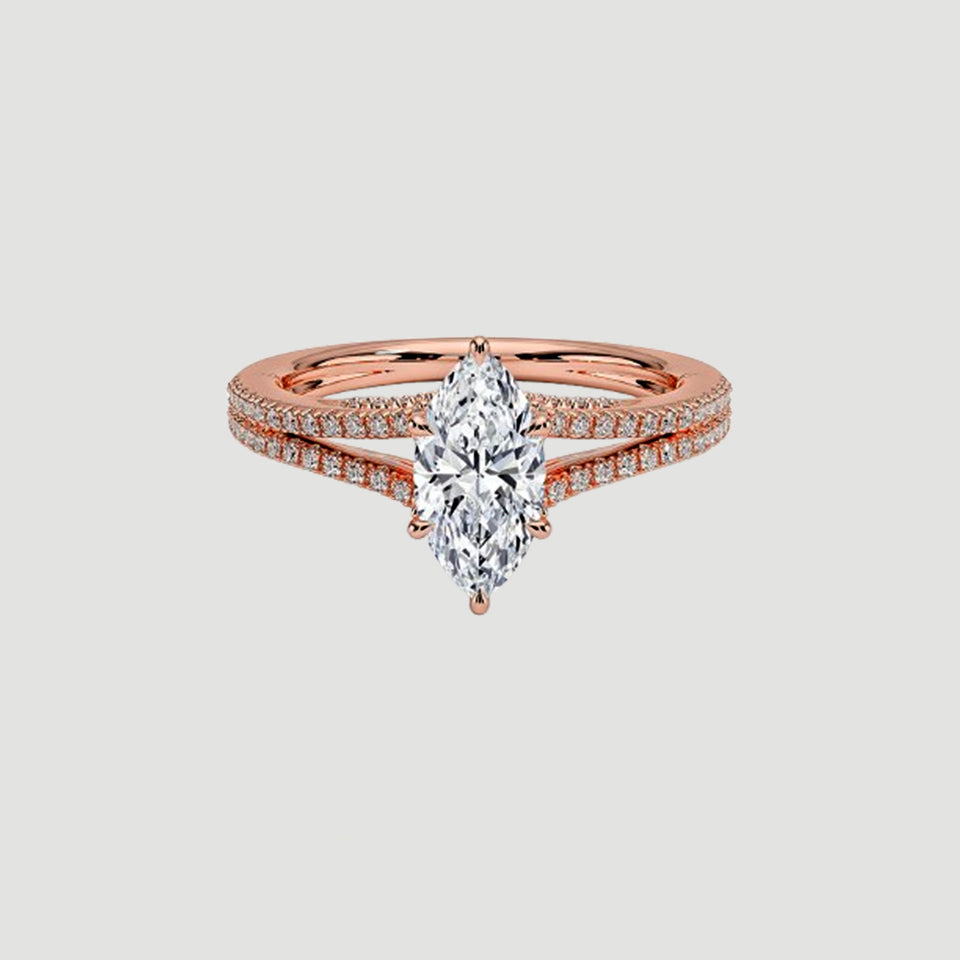 Marquise Moissanite Band Ring