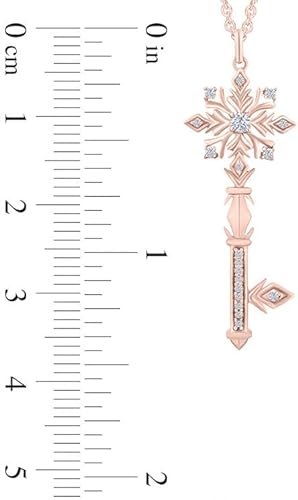 Rose Gold Color Moissanite Snowflake Key Pendant Necklace