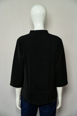 Black Color Mandarin Collar Top