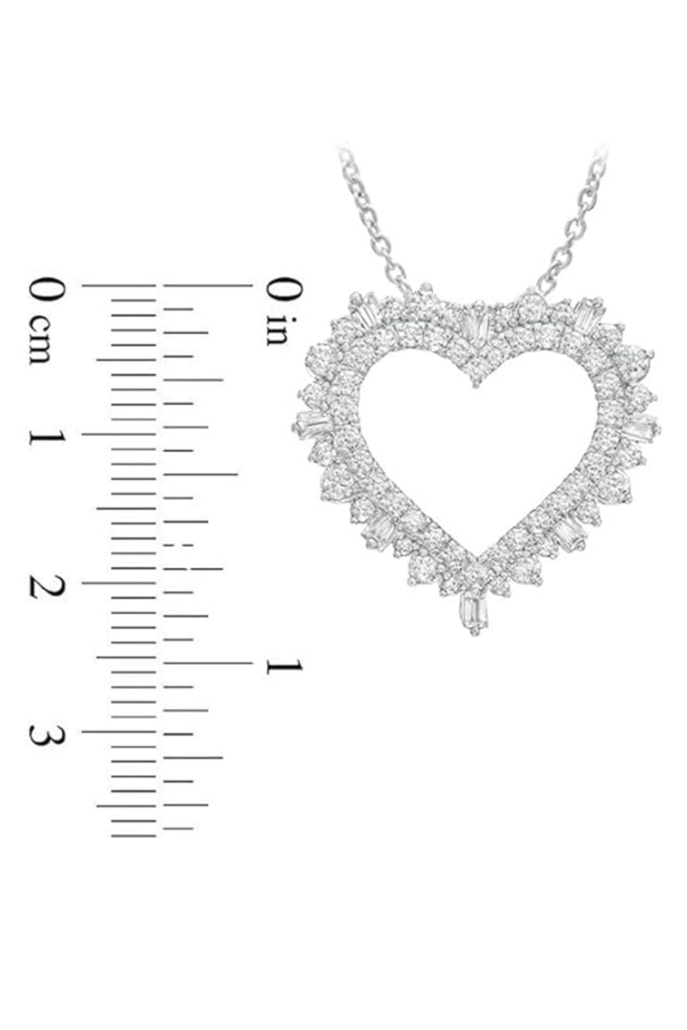 Latest Baguette Round Moissanite Heart Pendant Necklace 