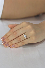 Moissanite Pear Cut Three Stone Ring