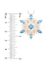 Aquamarine Snowflake Pendant Necklace