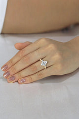 Pear And Marquise Shape Moissanite Three Stone Ring