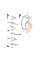 Mom Baby Footprints Pendant Necklace