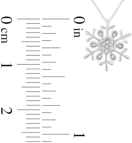 White Gold Color Moissanite Snowflake Pendant Necklace for Women 
