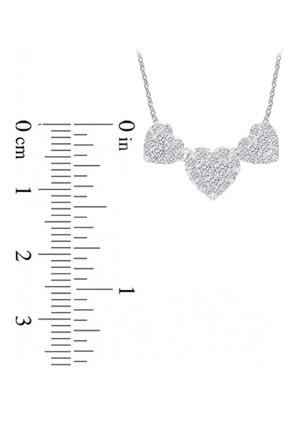 Triple Heart Necklace, Women's Pendant Necklace