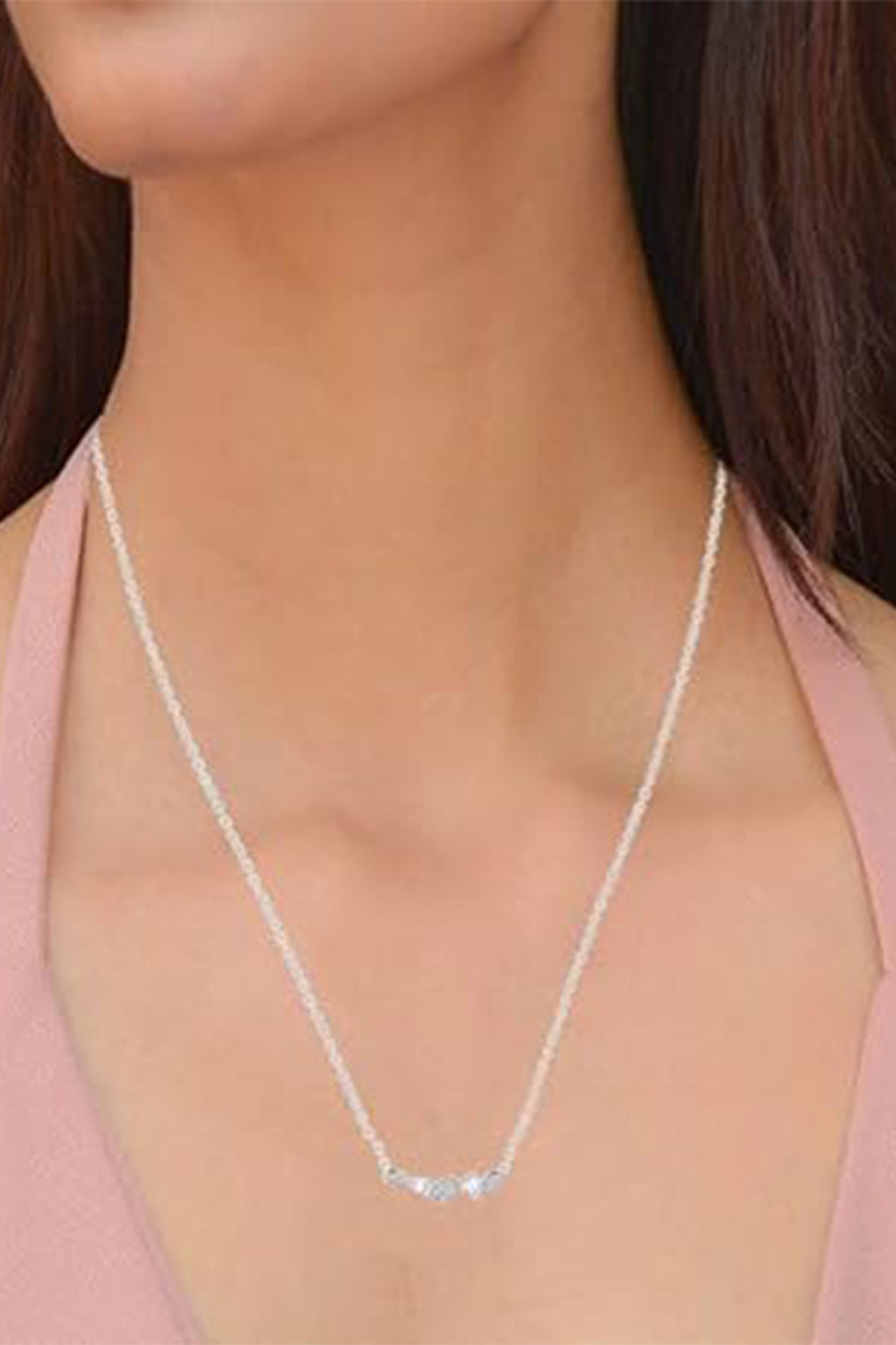Latest Diamond Pear Shape Cluster Pendant Necklace