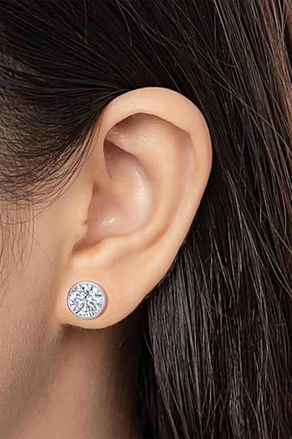 Latest Diamond Bezel Stud Earrings, Stud Earrings for Women 