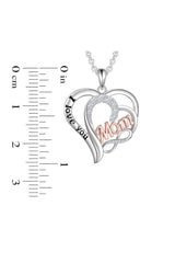 Double Heart Infinity Mom Pendant Necklace