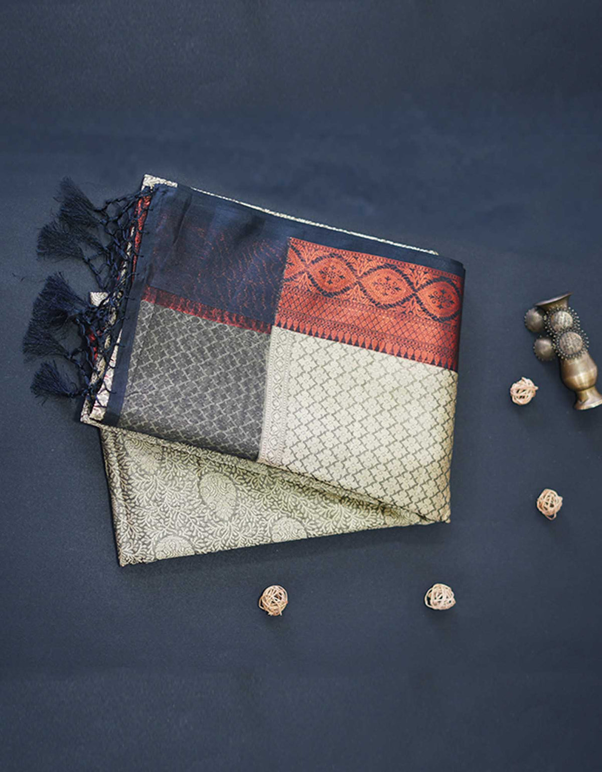 Brown  Brocade Saree