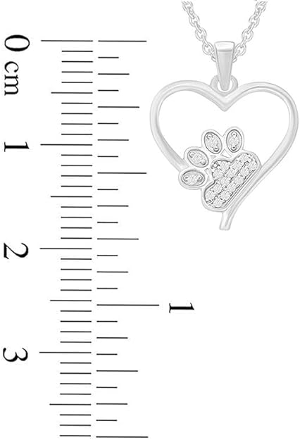 New Paw Print Heart Love Pendant Necklace