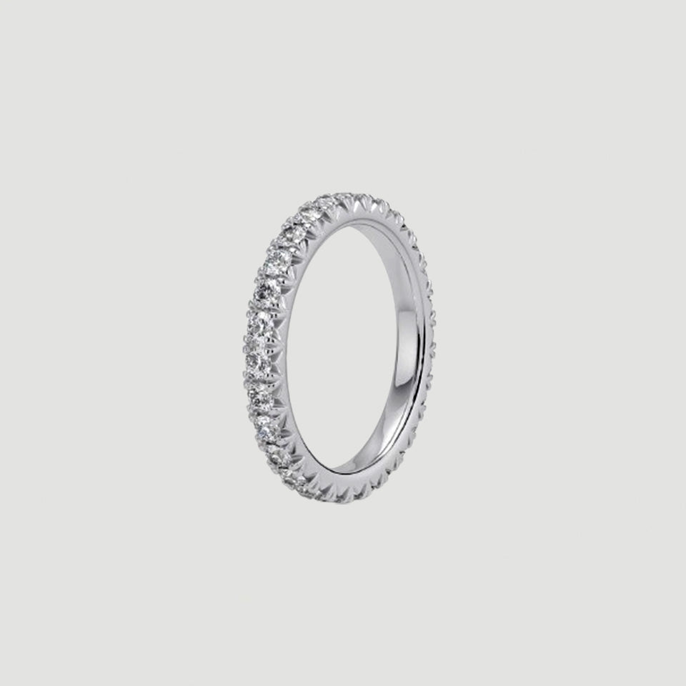 Round Moissanite Half Eternity Ring