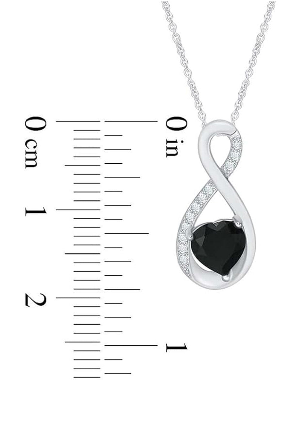 Latest Heart Shape Black Diamond Infinity Pendant 