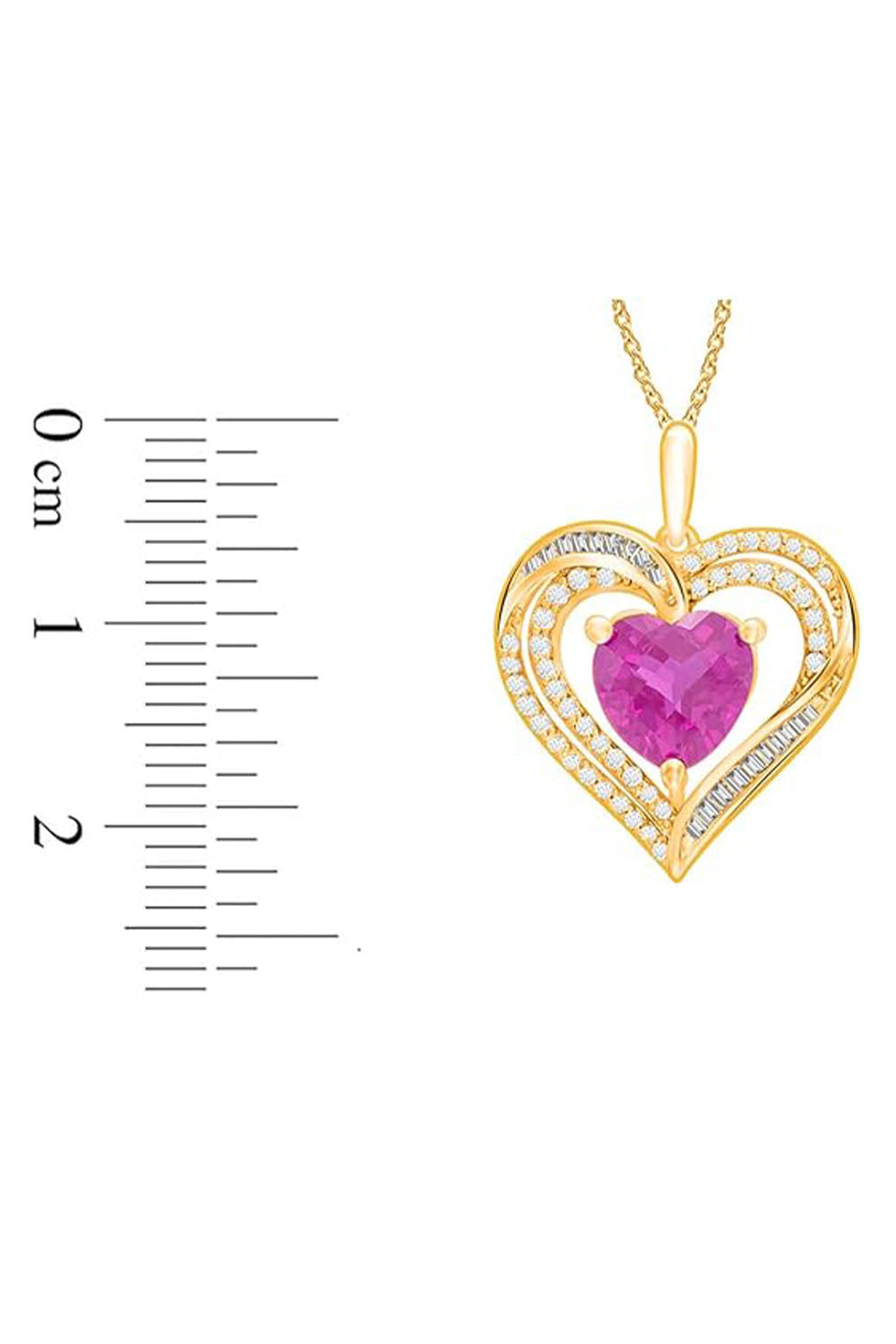 Latest Ruby July Birthstone Gemstone Heart Pendant Necklace