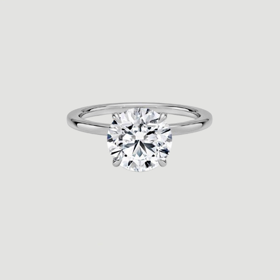 Secret Halo Round Cut Moissanite Ring