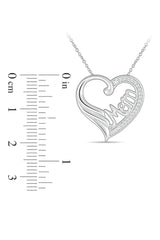 Mom Heart Angel Wing Pendant Necklace