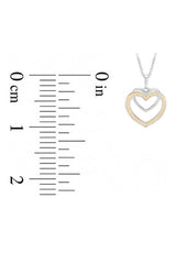 Tone Double Heart Pendant Necklace