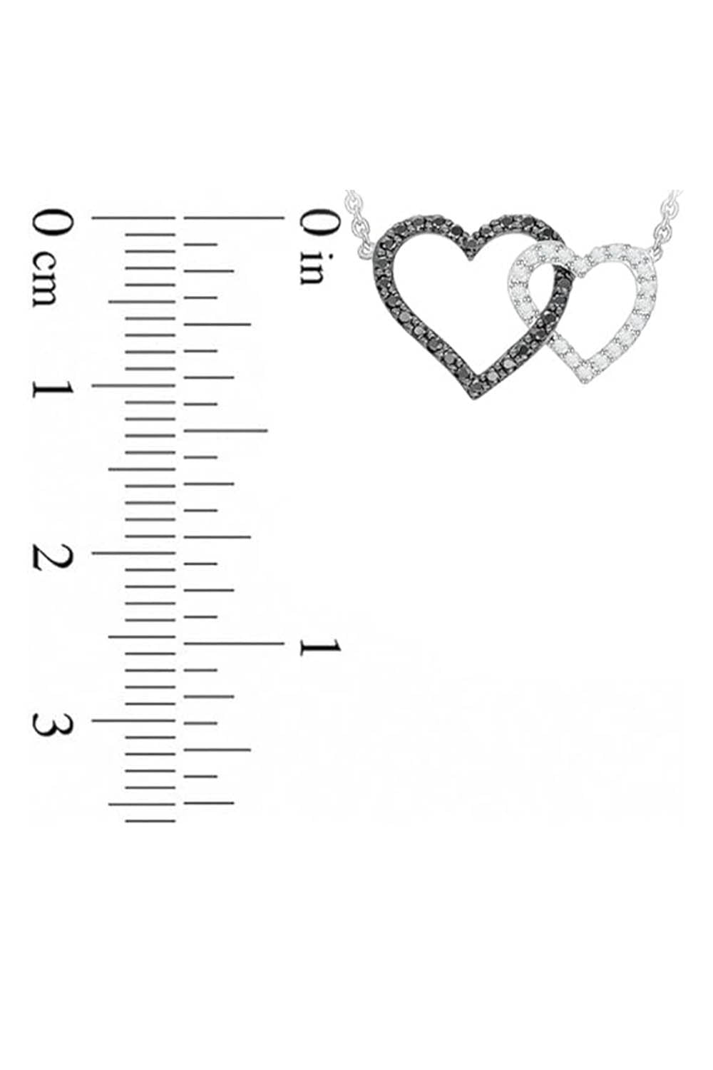 Latest Black and White Interlocking Heart Necklace